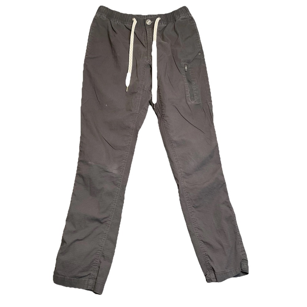 Vuori Ripstop Climber Pant Men Small Charcoal Gray Cotton Low Rise Elastic Waist